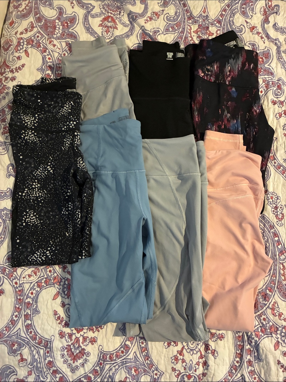Victoria’s Sport Activewear Leggings Bundle - Black, Blue, Gray, Pink